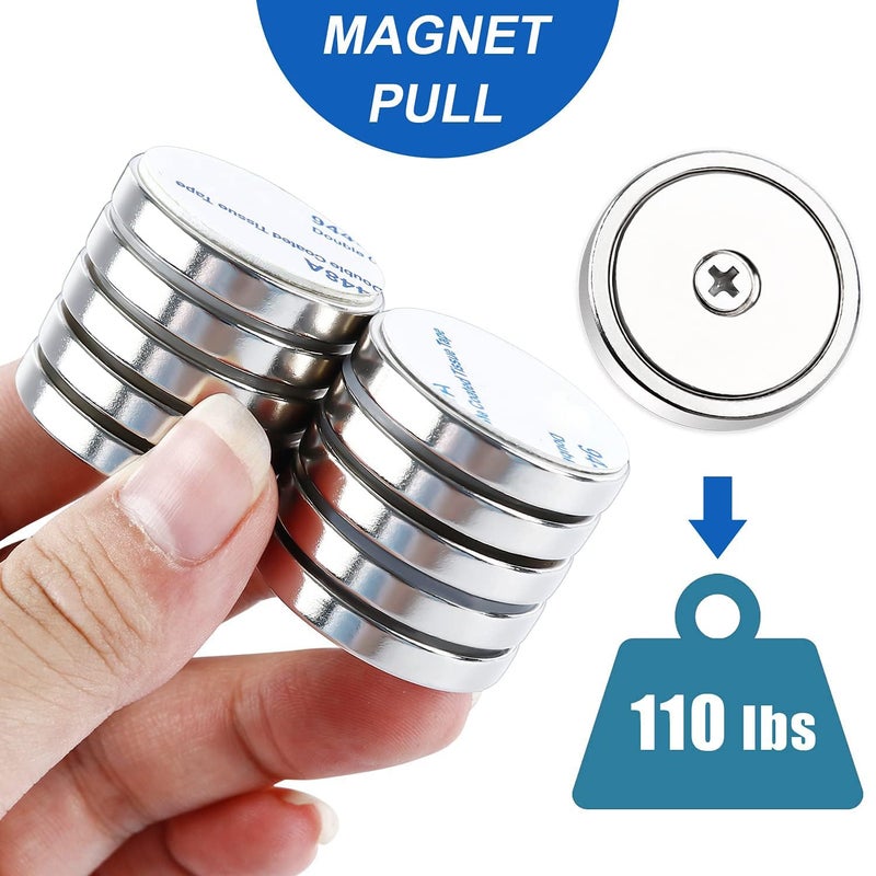 LOVIMAG 50 Pack Strong Magnets, 110 lbs Neodymium Magnets with Screws for Wall Mounting, Door Magnet for Kitchen Doors, Rare Earth Magnet for Holding Tools Lifting,Tool Organizer - Image 3
